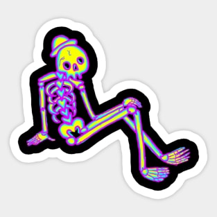 Neon Skeleton Sticker